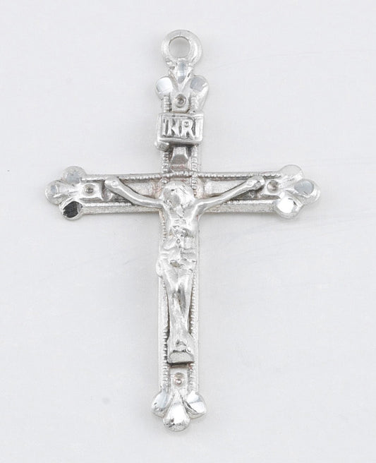 Sterling Silver Flair Tip Crucifix w/Bead Border w/20" Chain - Boxed