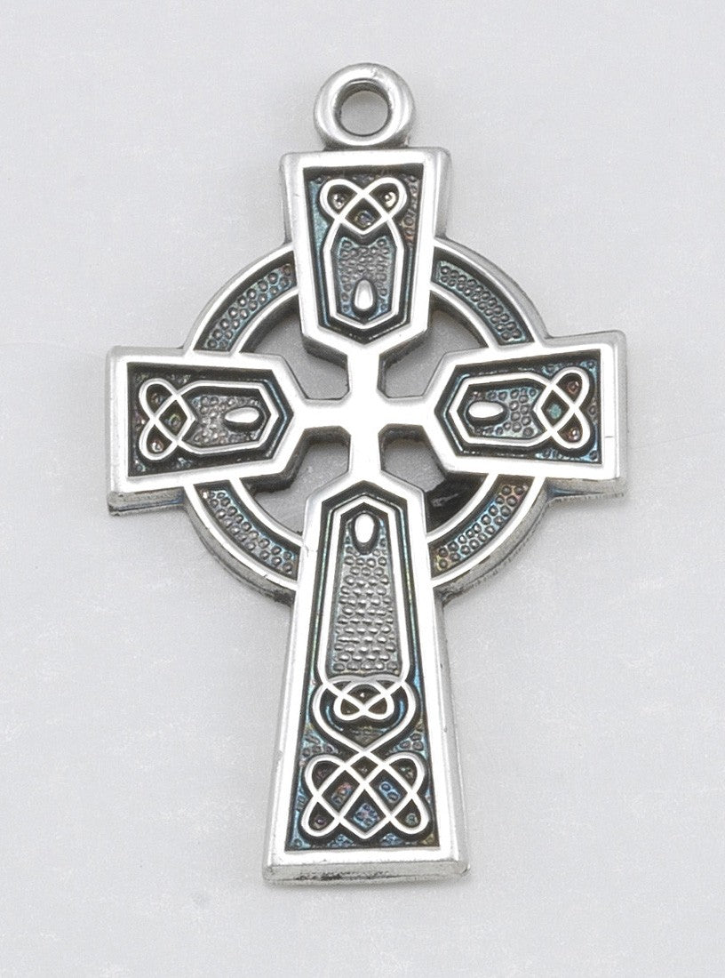 Sterling Silver Small Celtic Cross with 18 inch Chain Boxed