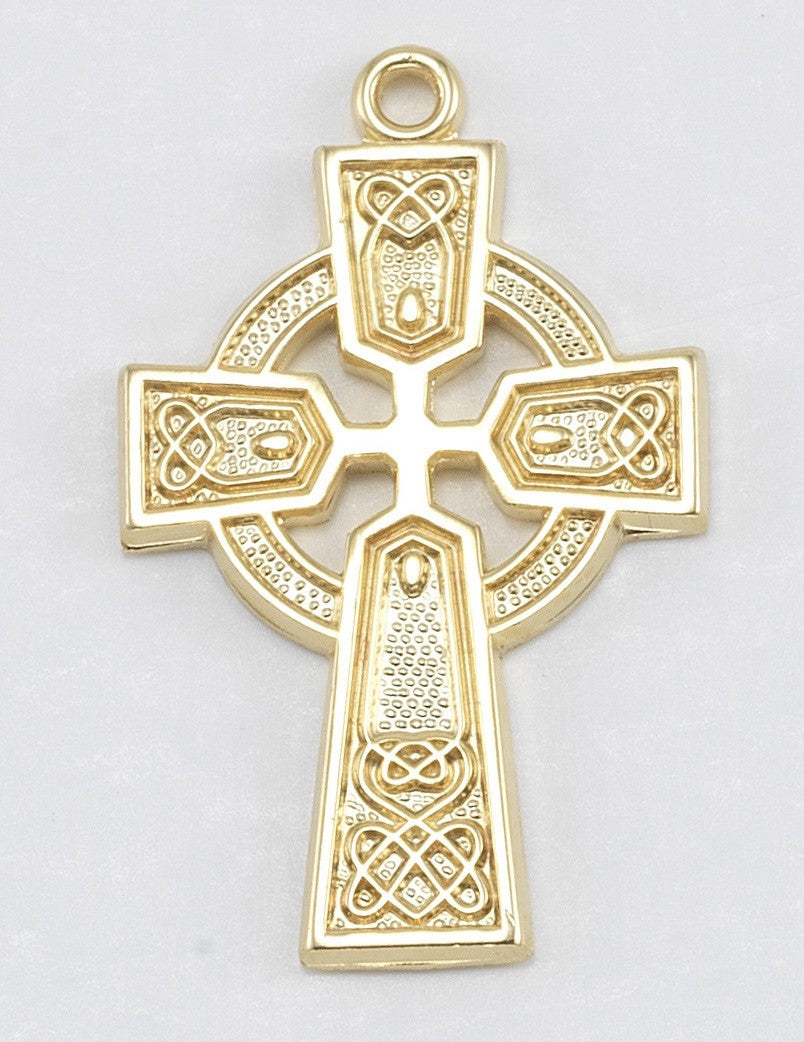 Gold Over Sterling Silver Celtic Knot Cross w/18" Chain - Boxed