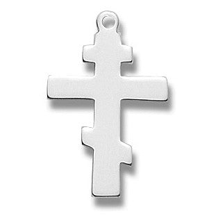 Sterling Silver Plain Greek Cross w/18" Chain - Boxed