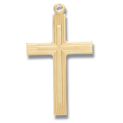 Gold Over Sterling Silver Mead Fancy Cross w/24" Chain - Boxed