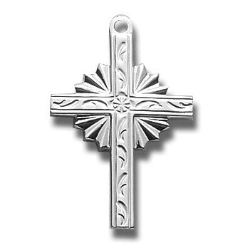 Sterling Silver Medium Fancy Cross w/18" Chain - Boxed