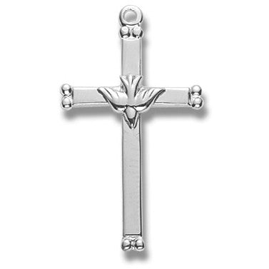 Sterling Silver Medium Holy Spirit Cross w/18" Chain - Boxed