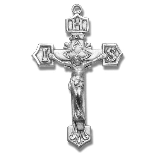 Sterling Silver Rosary Crucifix w/24" Chain - Boxed