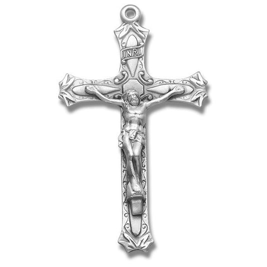 Sterling Silver Rosary Crucifix w/24" Chain - Boxed