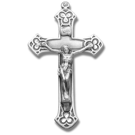 Sterling Silver Rosary Crucifix w/24" Chain - Boxed