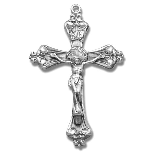 Sterling Silver Rosary Crucifix w/24" Chain - Boxed