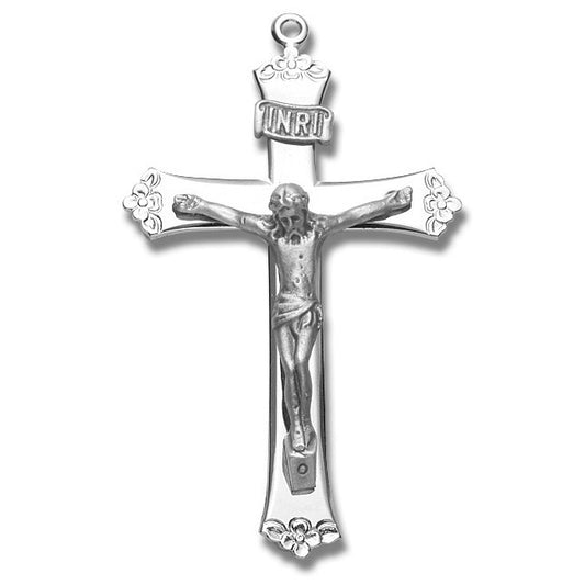 Sterling Silver Rosary Crucifix w/24" Chain - Boxed