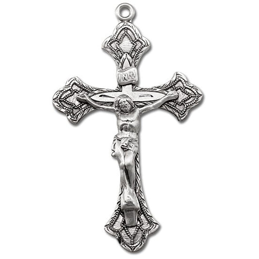 Sterling Silver Rosary Crucifix w/24" Chain - Boxed