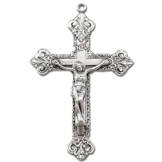 Sterling Silver Rosary Crucifix w/24" Chain - Boxed