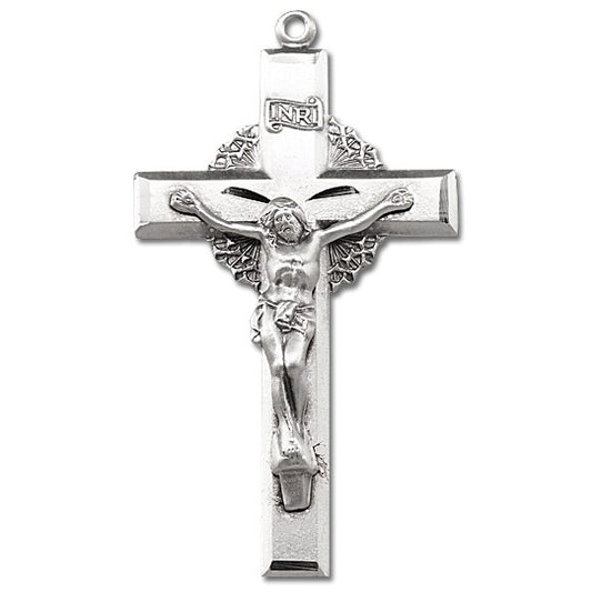 Sterling Silver Rosary Crucifix w/24" Chain - Boxed