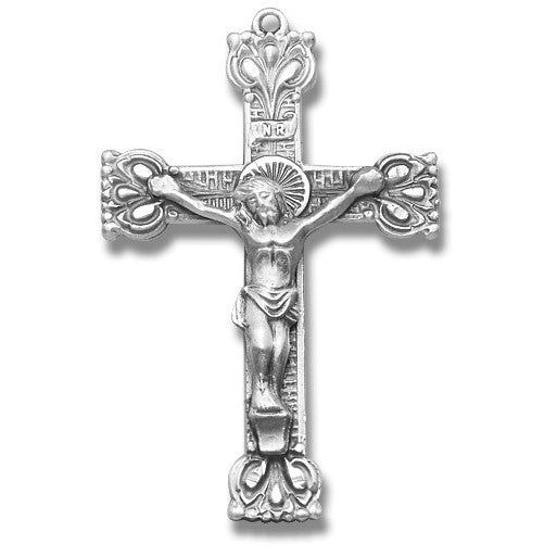 Sterling Silver Rosary Crucifix w/24" Chain - Boxed