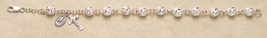 7mm Frosted Swirl Sterling Silver Bracelet - Boxed