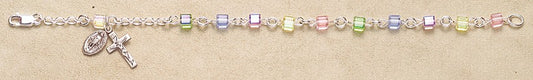 4mm Swarovski Multi Cube Rosary Bracelet - Boxed