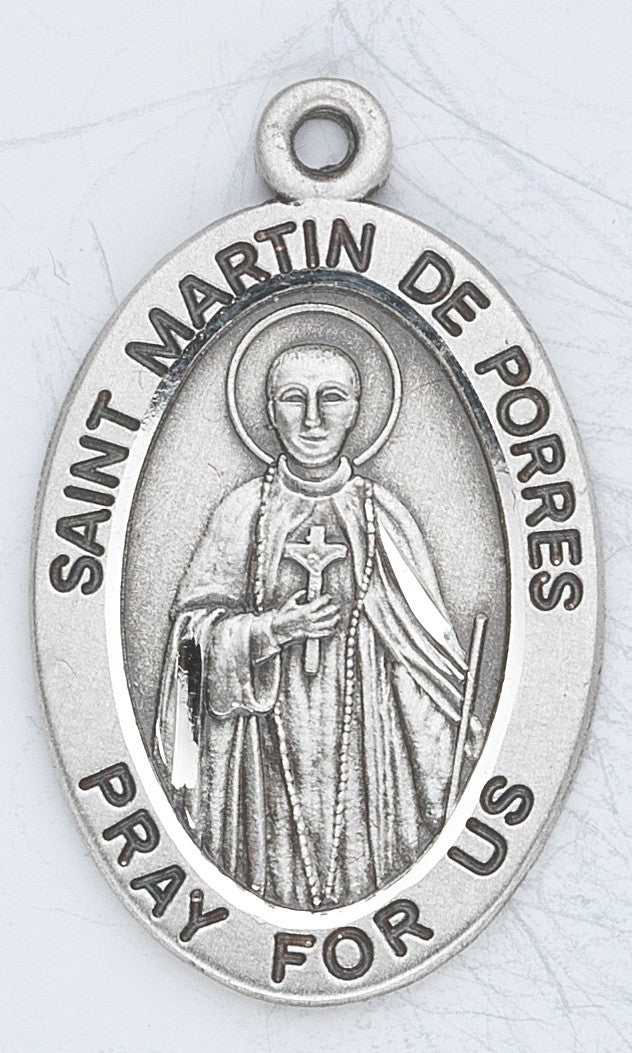 St. Martin De Porres Sterling Silver Oval w/20" Chain - Boxed