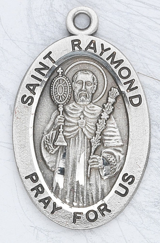 St. Raymond Sterling Silver Oval w/20" Chain - Boxed