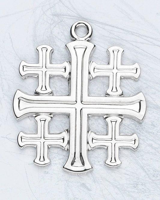 Sterling Silver Small Jerusalem Cross w/18" Chain - Boxed