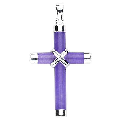 Sterling Silver Lavender Cross w/20" Chain - Boxed