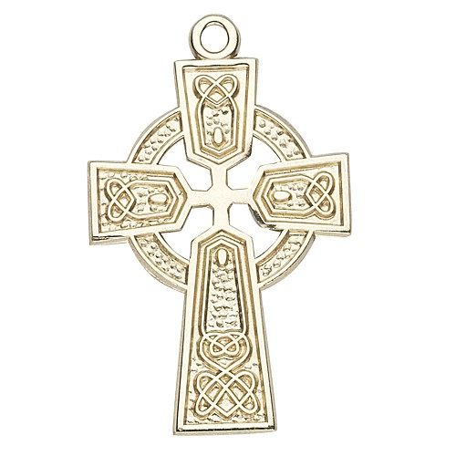 14K Celtic Cross w/14K Jump Ring - Boxed