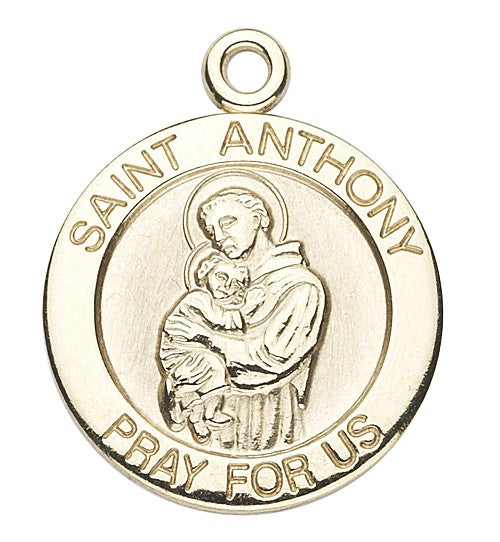 St. Anthony 14K Small Round w/14K Jump Ring - Boxed