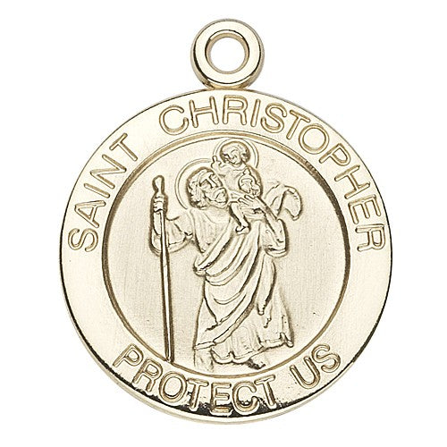 St. Christopher 14K Small Round w/14K Jump Ring - Boxed