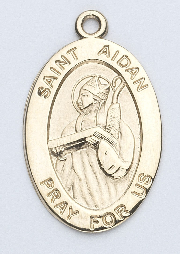 St. Aidan 14K Oval w/14K Jump Ring - Boxed