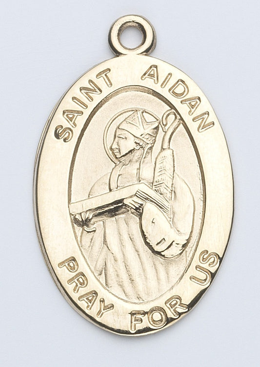 St. Aidan 14K Oval w/14K Jump Ring - Boxed