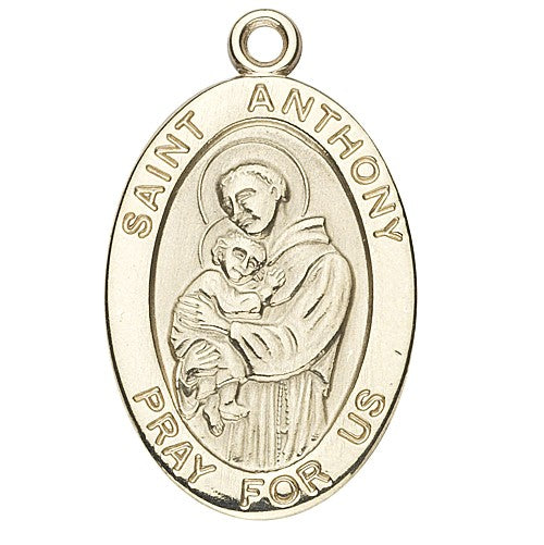 St. Anthony 14K Oval w/14K Jump Ring - Boxed