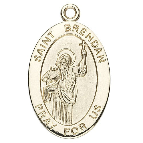 St. Brendan 14K Oval w/14K Jump Ring - Boxed