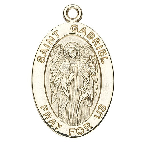 St. Gabriel 14K Oval w/14K Jump Ring - Boxed