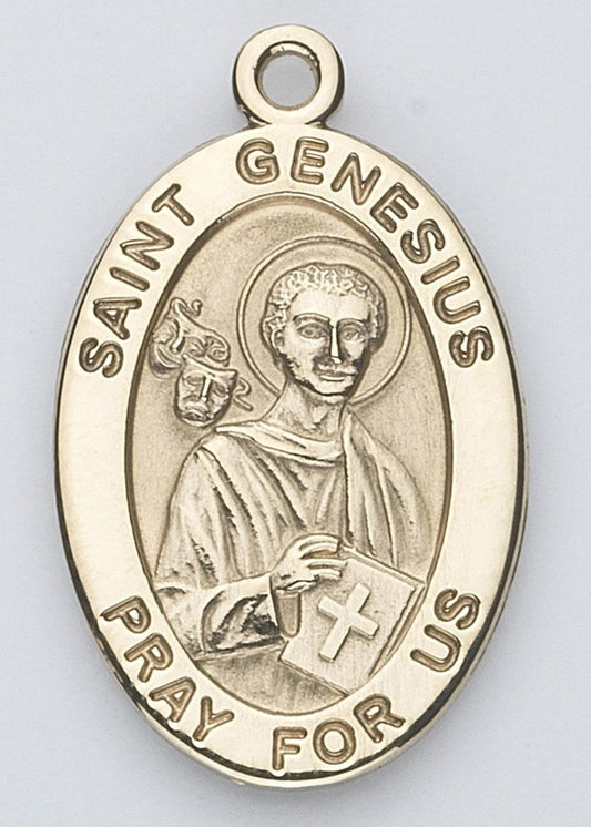 St. Genesius 14K Oval w/14K Jump Ring - Boxed