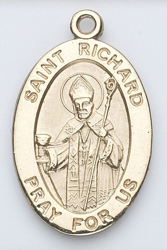 St. Richard 14K Oval w/14K Jump Ring - Boxed