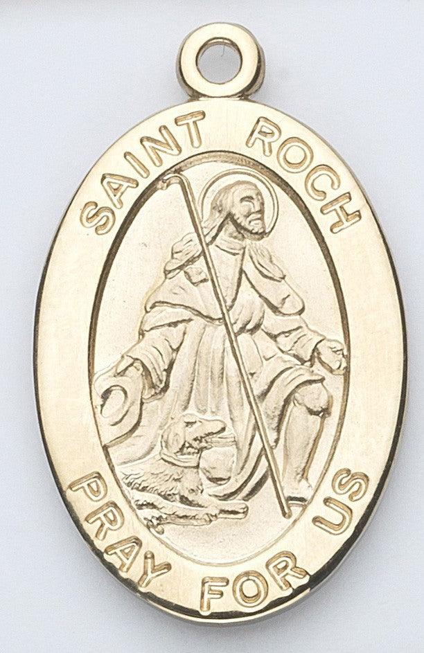 St. Roch 14K Oval w/14K Jump Ring - Boxed