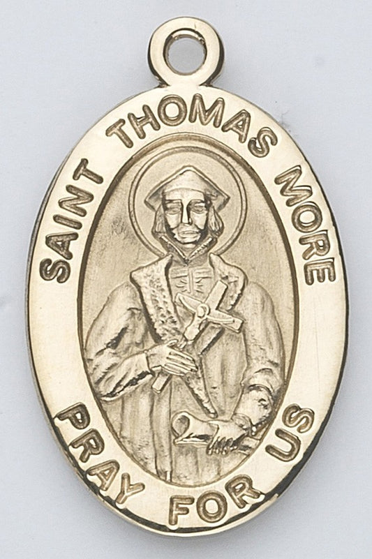 St. Thomas More 14K Oval w/14K Jump Ring - Boxed