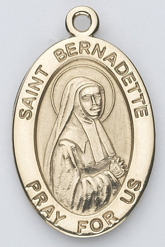 St. Bernadette 14K Oval w/14K Jump Ring - Boxed