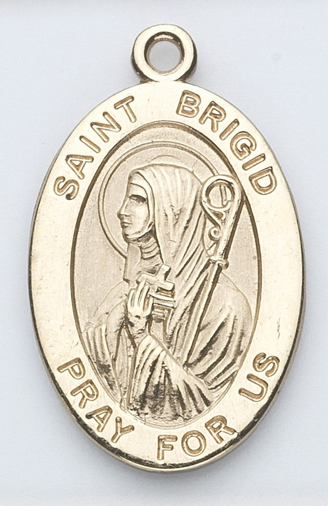 St. Brigid 14K Oval w/14K Jump Ring - Boxed