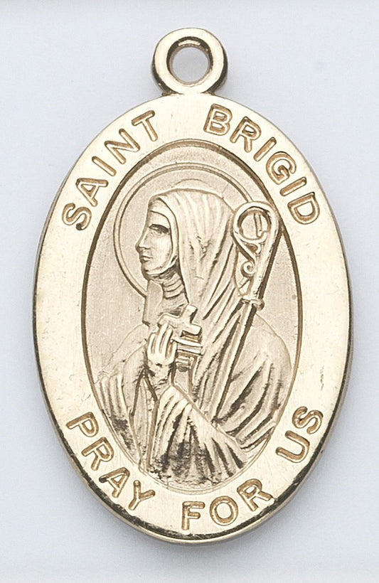 St. Brigid 14K Oval w/14K Jump Ring - Boxed