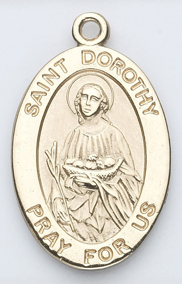 St. Dorothy 14K Oval w/14K Jump Ring - Boxed