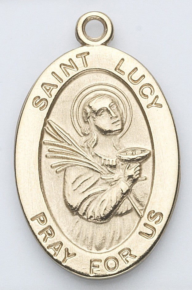 St. Lucy 14K Oval w/14K Jump Ring - Boxed