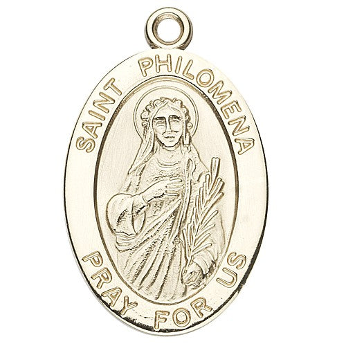 St. Philomena 14K Oval w/14K Jump Ring - Boxed