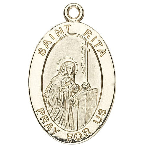 St. Rita 14K Oval w/14K Jump Ring - Boxed