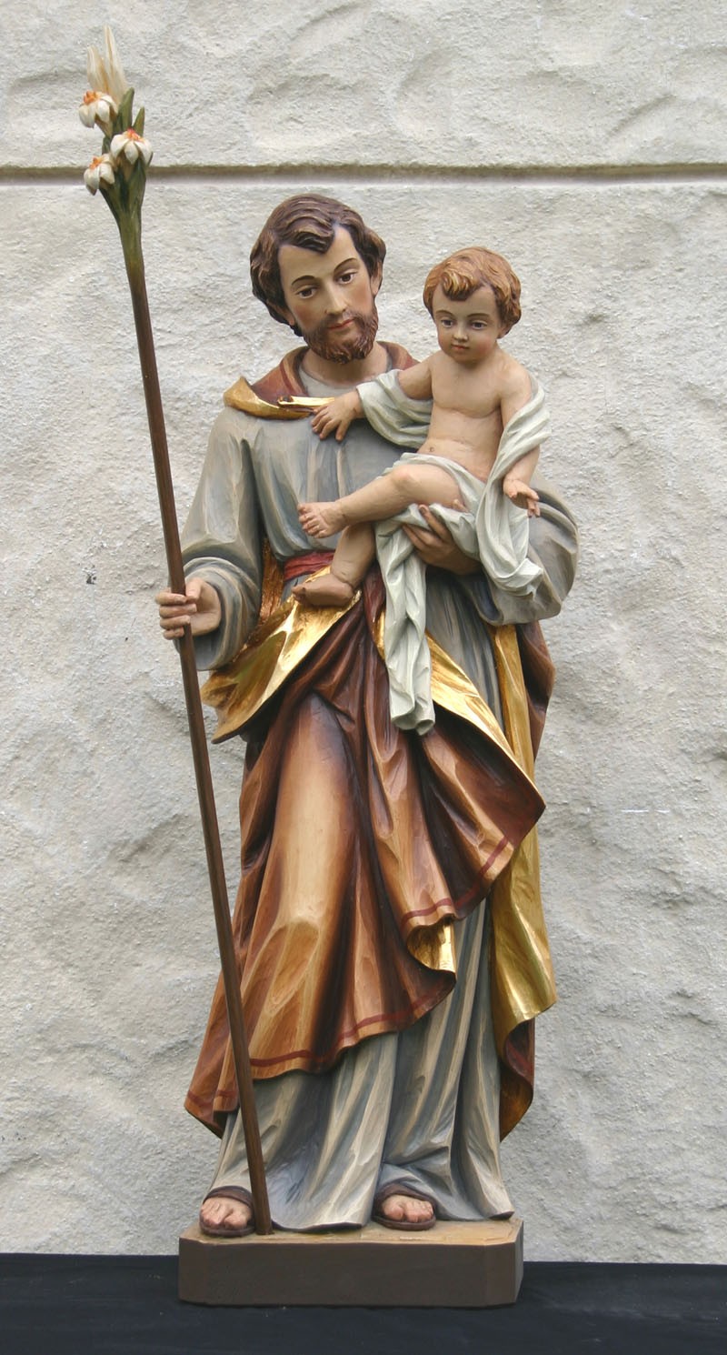 St. Joseph and Child - Woodcarved