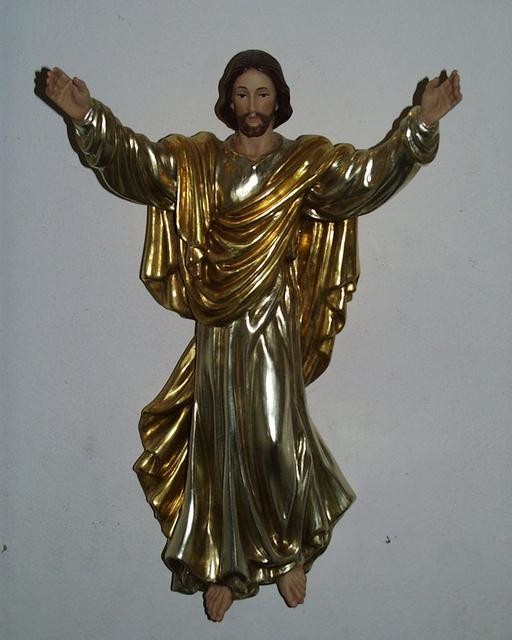 Risen Christ - Woodcarved 3/4 Relief with Gold & Silver Leaf