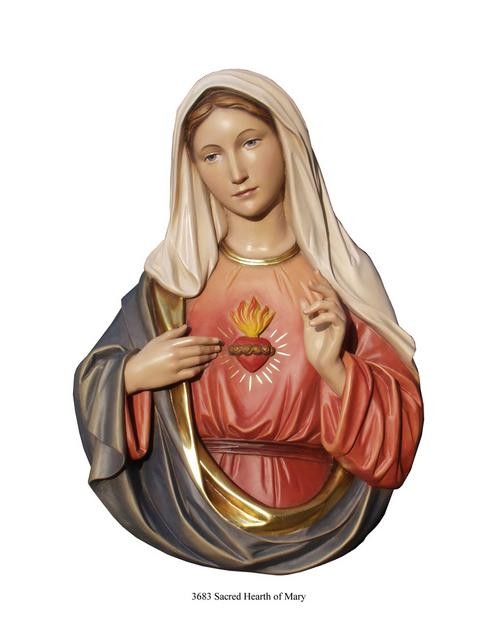 Sacred Heart of Mary Bust - PolyArt