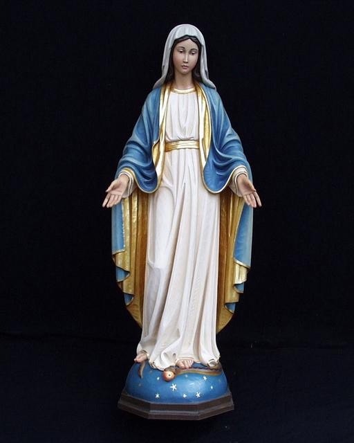 Our Lady of the Miraculous Medal - Woodcarved