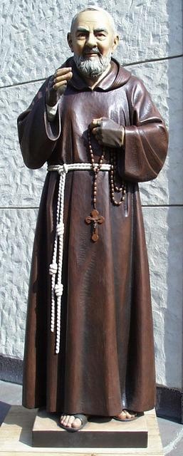 Padre Pio - Woodcarved