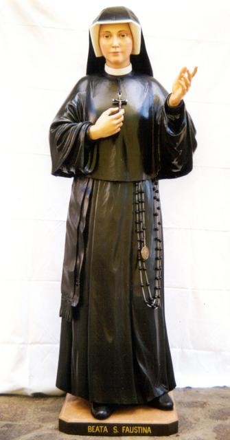 St. Faustina Kowalska - Woodcarved