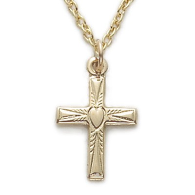 Ladies Cross Necklace Gold Filled w/16" Chain - Boxed