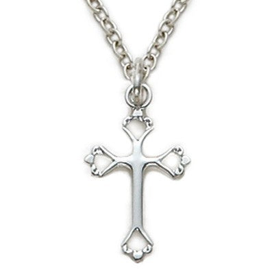 Ladies Cross Necklace Sterling Silver w/18" Chain - Boxed