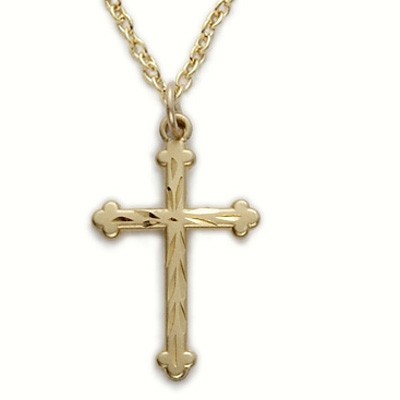 Ladies Cross Necklace 14K Gold Filled w/18" Chain - Boxed